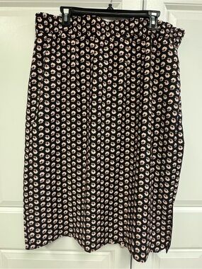 J.Crew Floral Midi Skirt Women’s XL Pull-On Pockets Stretch Lined Slit NEW